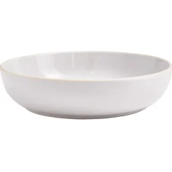 Gifi Assiette creuse faïence gris avec liseré crème