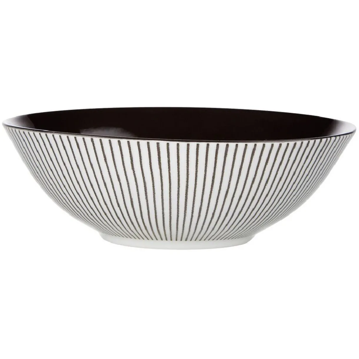 Gifi Assiette creuse rayure noire et blanche