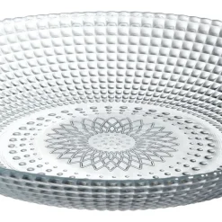 Gifi Assiette creuse ronde effet relief blanc transparent Ø21 cm