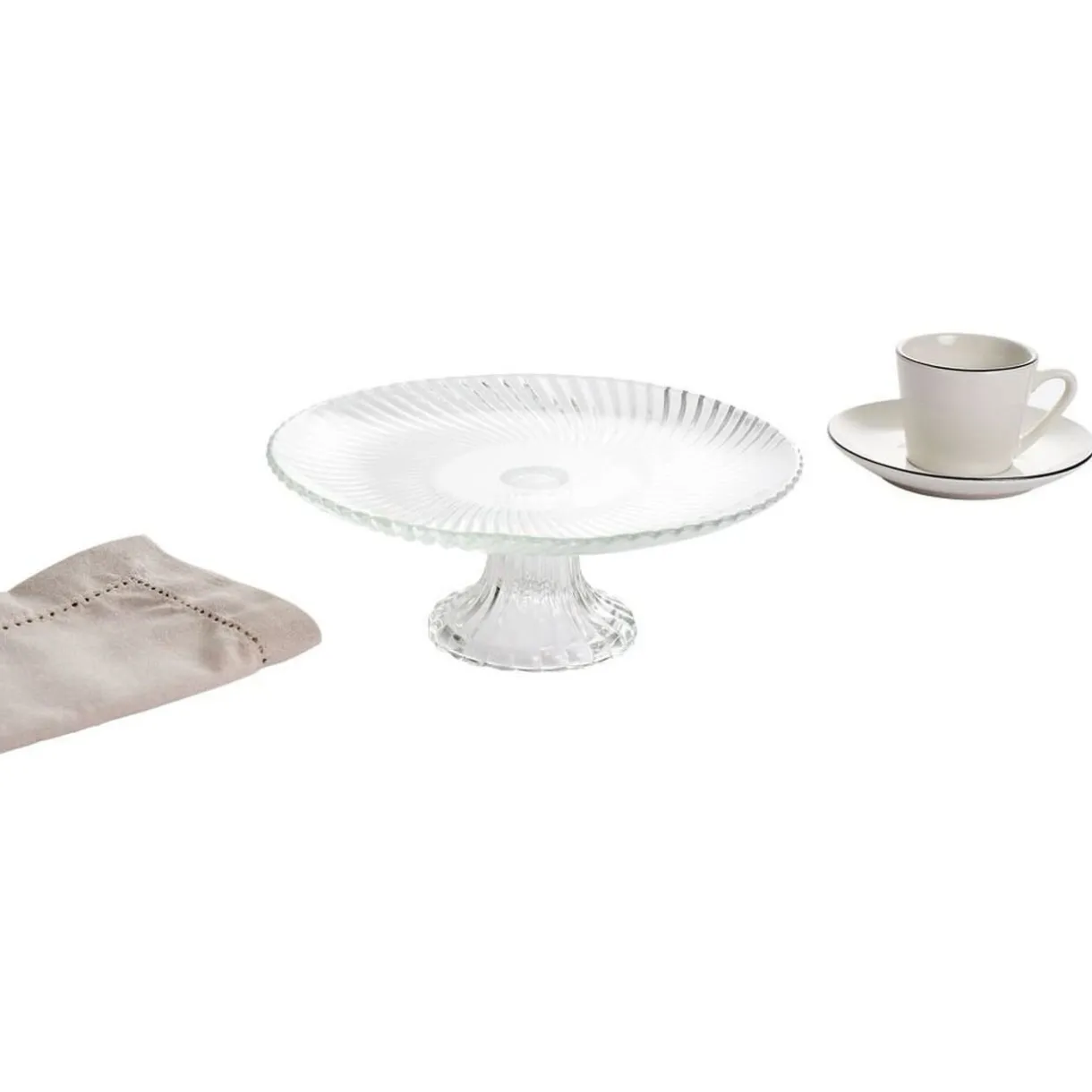Gifi Assiette de présentation sur pied verre transparent Ø19,7xH8cm Sale