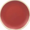 Gifi Assiette dessert couleur argile rouge bordure blanche