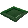 Gifi Assiette plastique plate carrée unie vert x 10 New