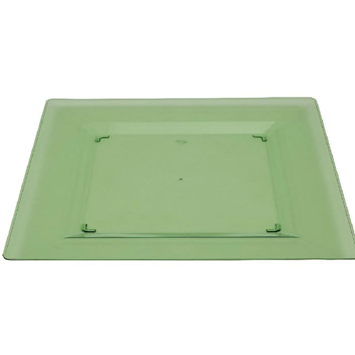 Gifi Assiette plastique plate carrée unie vert x 10 New