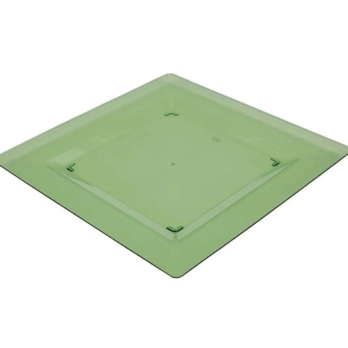 Gifi Assiette plastique plate carrée unie vert x 10 New