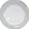 Gifi Assiette plate blanche bord design graphique cuivré Online