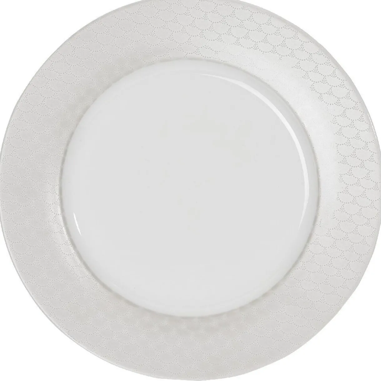 Gifi Assiette plate blanche bordure brillante