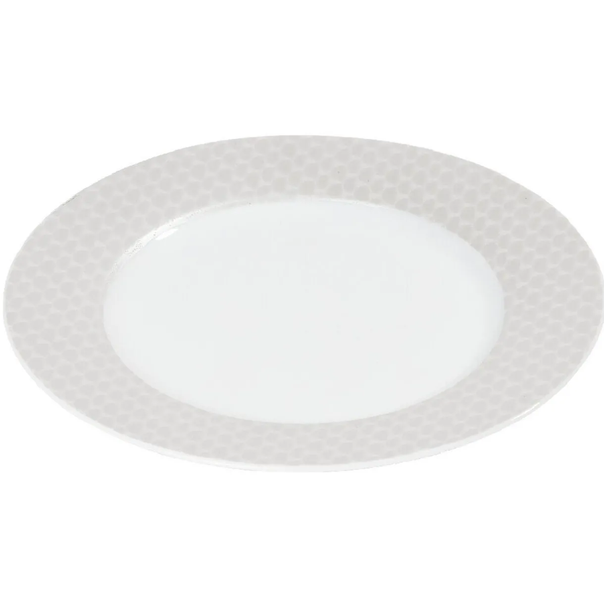 Gifi Assiette plate blanche bordure brillante