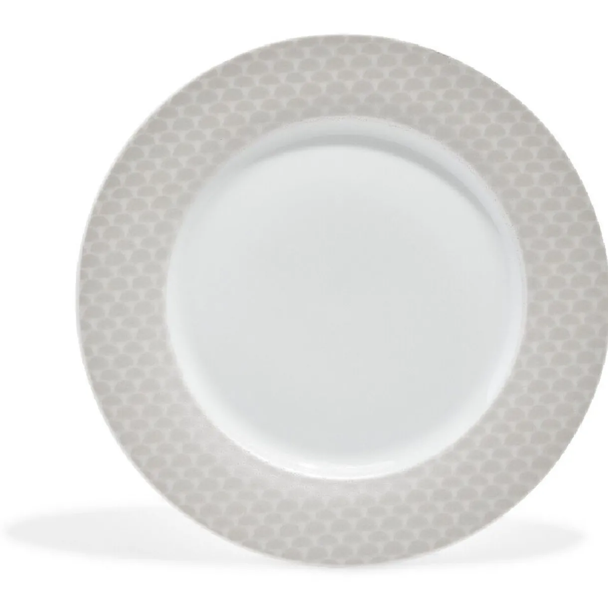 Gifi Assiette plate blanche bordure brillante