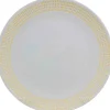 Gifi Assiette plate blanche contour grains de riz jaunes