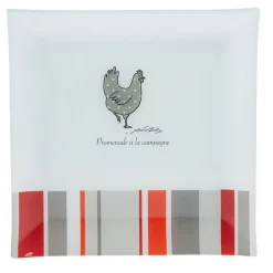 Gifi Assiette plate carrée design poule Hot