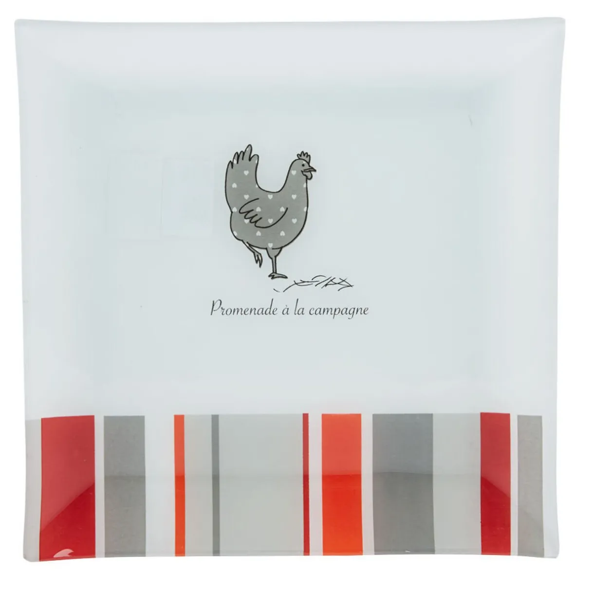 Gifi Assiette plate carrée design poule Hot