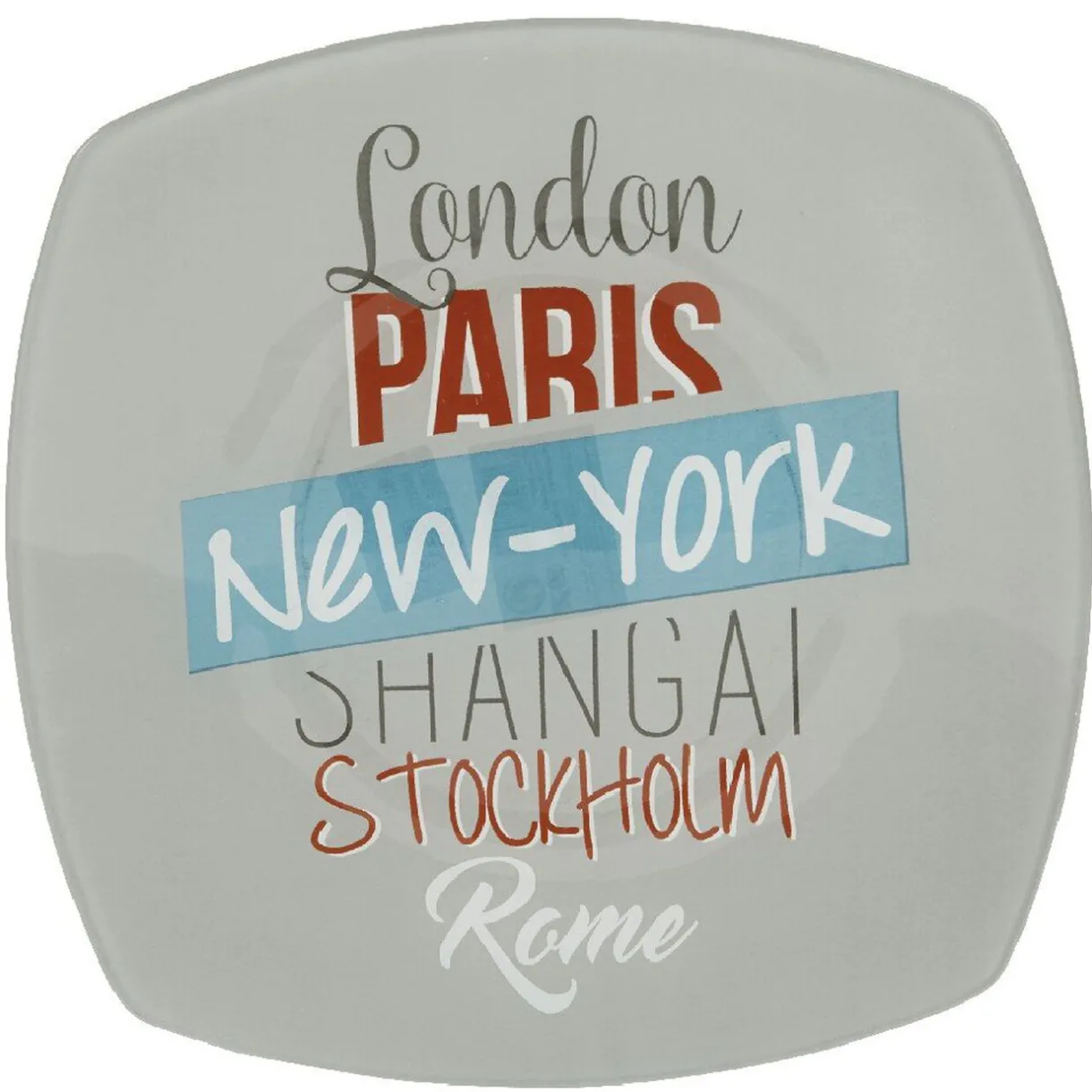 Gifi Assiette plate carrée design city Hot