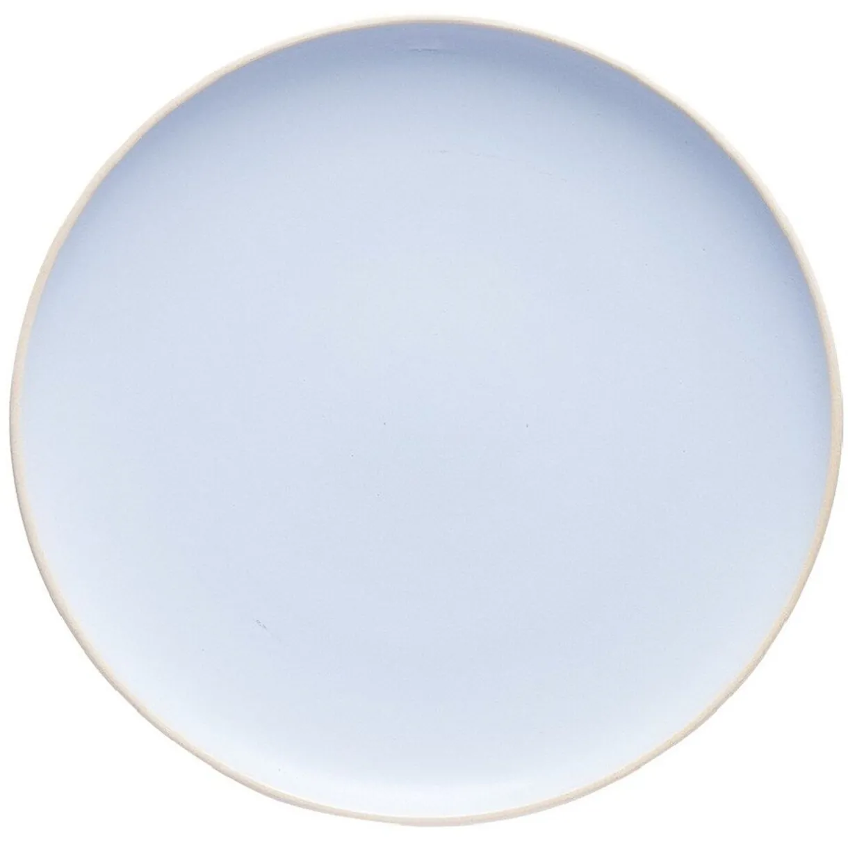Gifi Assiette plate en faïence bleu turquoise avec liseré crème