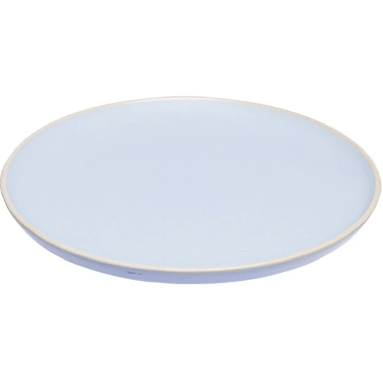 Gifi Assiette plate en faïence bleu turquoise avec liseré crème