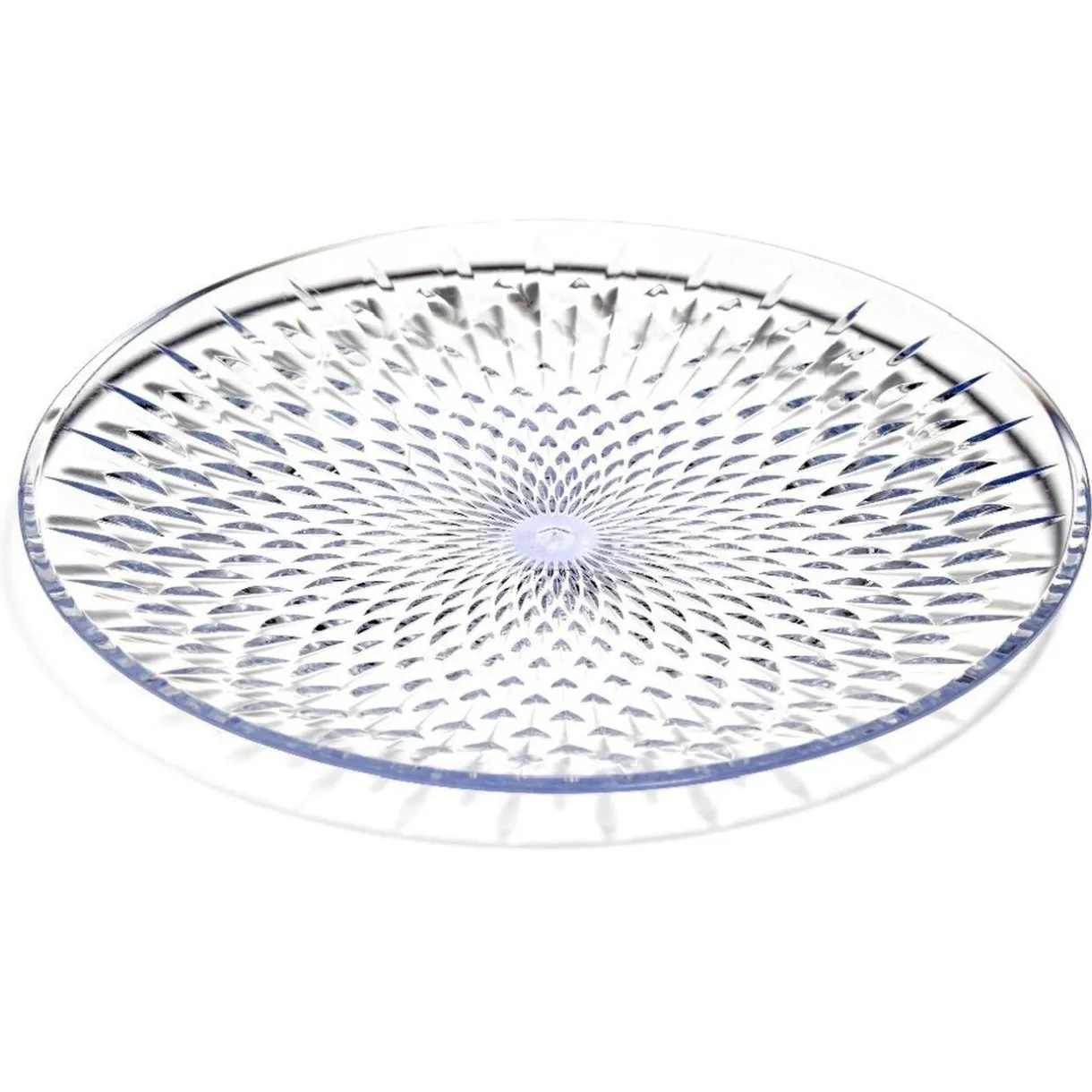 Gifi Assiette plate en plastique transparent effet martelé