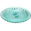 Gifi Assiette plate en plastique bleu effet martelé