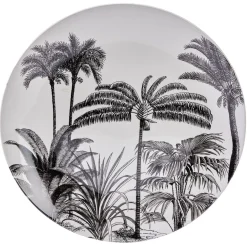 Gifi Assiette plate en porcelaine décor exotique Ø16 cm