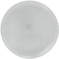Gifi Assiette plate en verre strié gris argenté