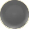 Gifi Assiette plate grise bordures blanches