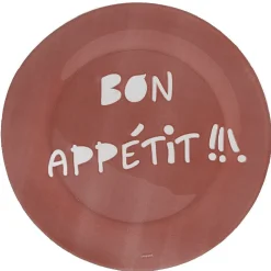 Gifi Assiette plate Luminarc rouge design Bon appétit