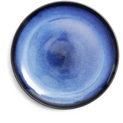Gifi Assiette plate Meteor porcelaine noire et bleue Ø27cm Discount