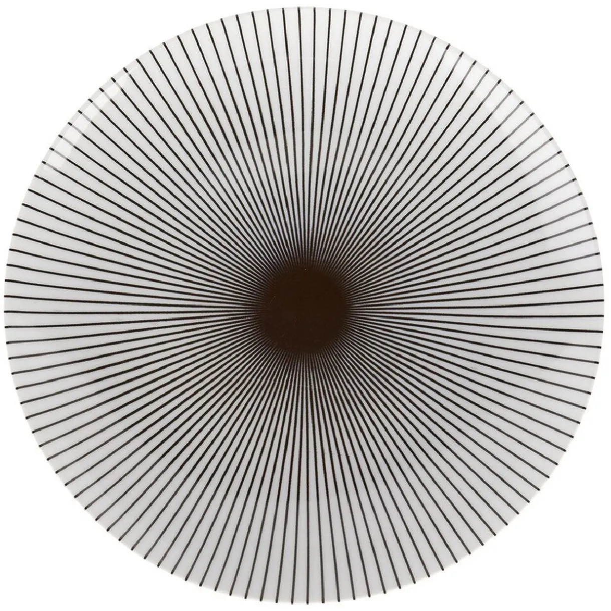 Gifi Assiette plate rayure noire et blanche