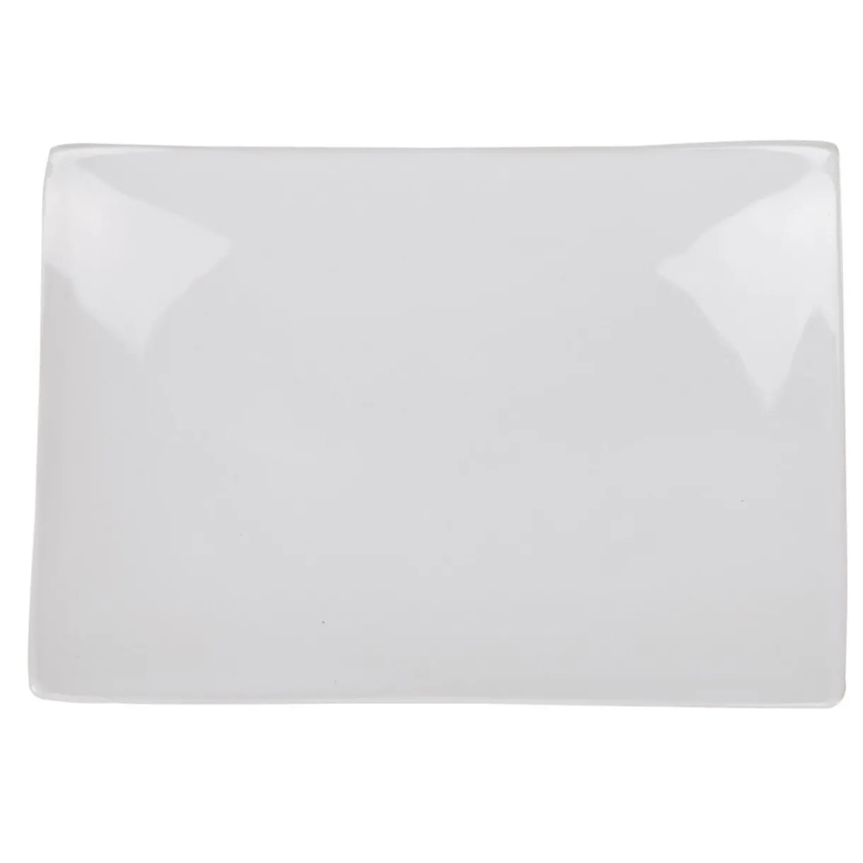 Gifi Assiette plate rectangulaire blanche incurvée