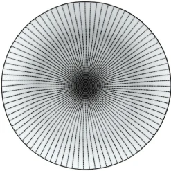 Gifi Assiette plate ronde blanche rayon noir Outlet