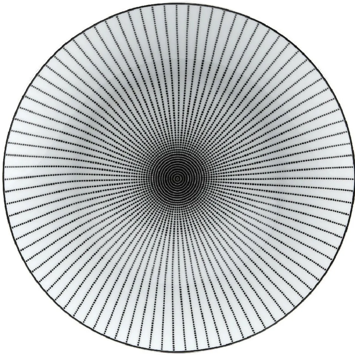 Gifi Assiette plate ronde blanche rayon noir Outlet