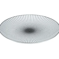 Gifi Assiette plate ronde blanche rayon noir Outlet