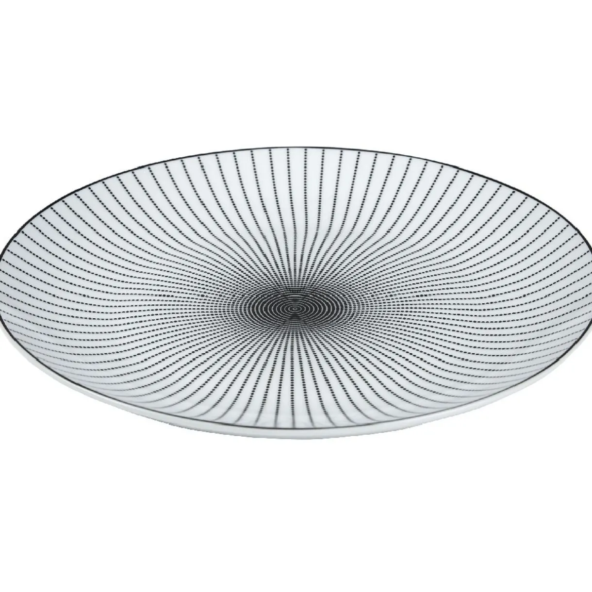 Gifi Assiette plate ronde blanche rayon noir Outlet