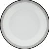 Gifi Assiette plate ronde blanche bordure gris noir Lizzy