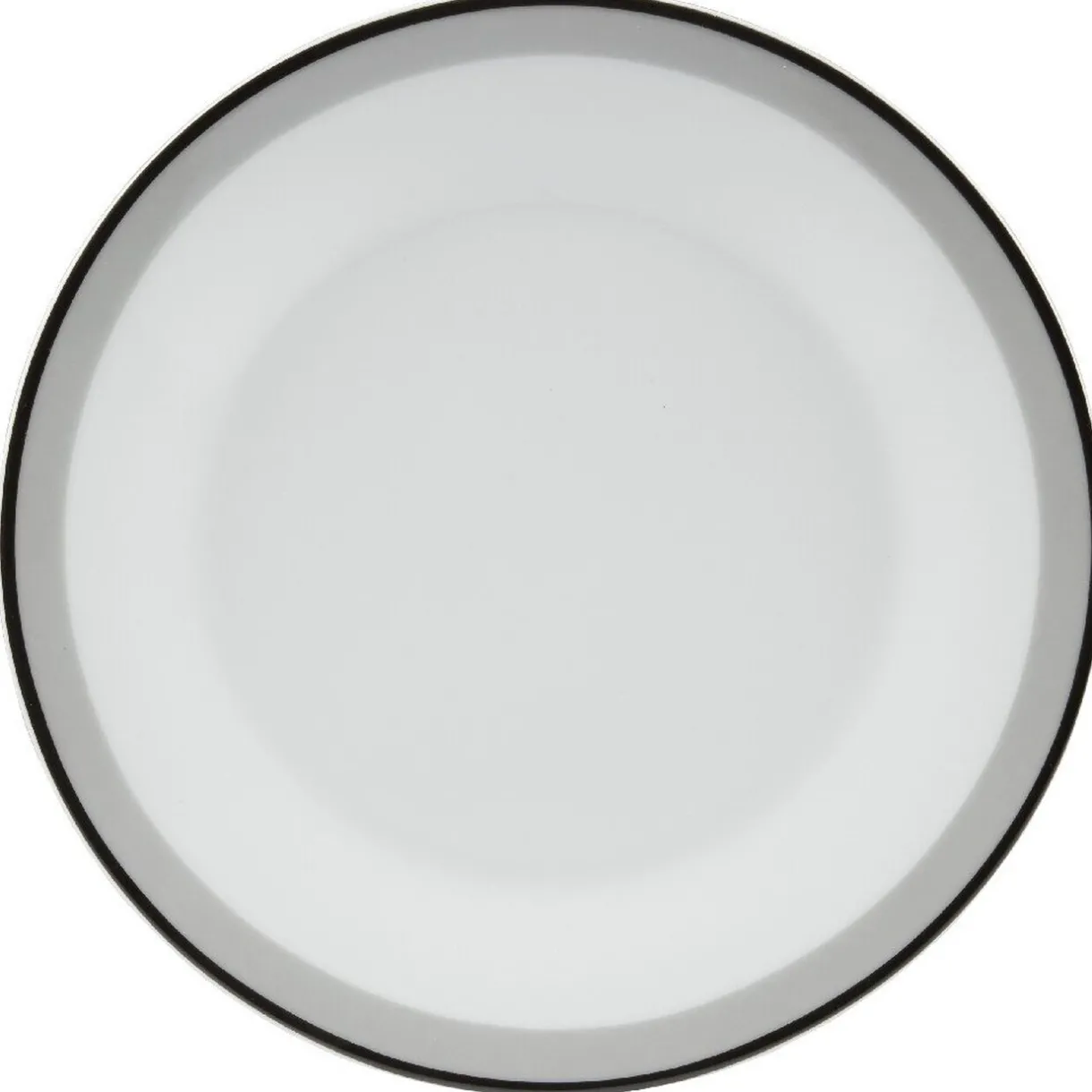 Gifi Assiette plate ronde blanche bordure gris noir Lizzy