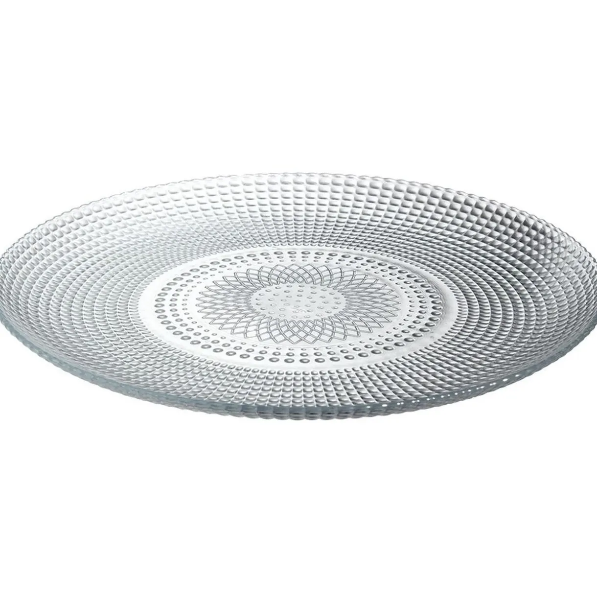 Gifi Assiette plate ronde effet relief blanc transparent Ø26,8 cm