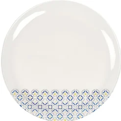 Gifi Assiette plate ronde en verre Eleni motif géométrique
