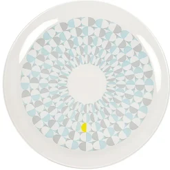 Gifi Assiette plate ronde en verre Boreas motif géométrique
