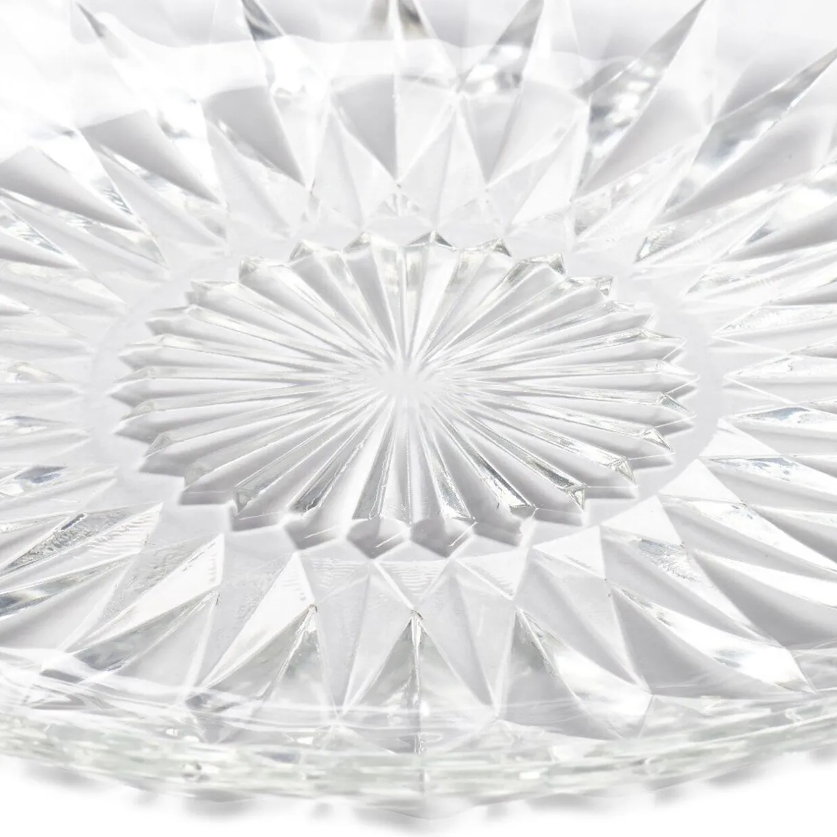 Gifi Assiette plate ronde fleur géométrique verre transparent