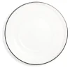 Gifi Assiette plate ronde liseré noir verre transparent Ø26cm Hot