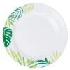 Gifi Assiette plate ronde Luminarc blanc vert feuille jungle Sale