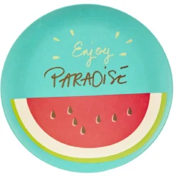 Gifi Assiette plate ronde pastèque Enjoy Paradise en plastique Discount