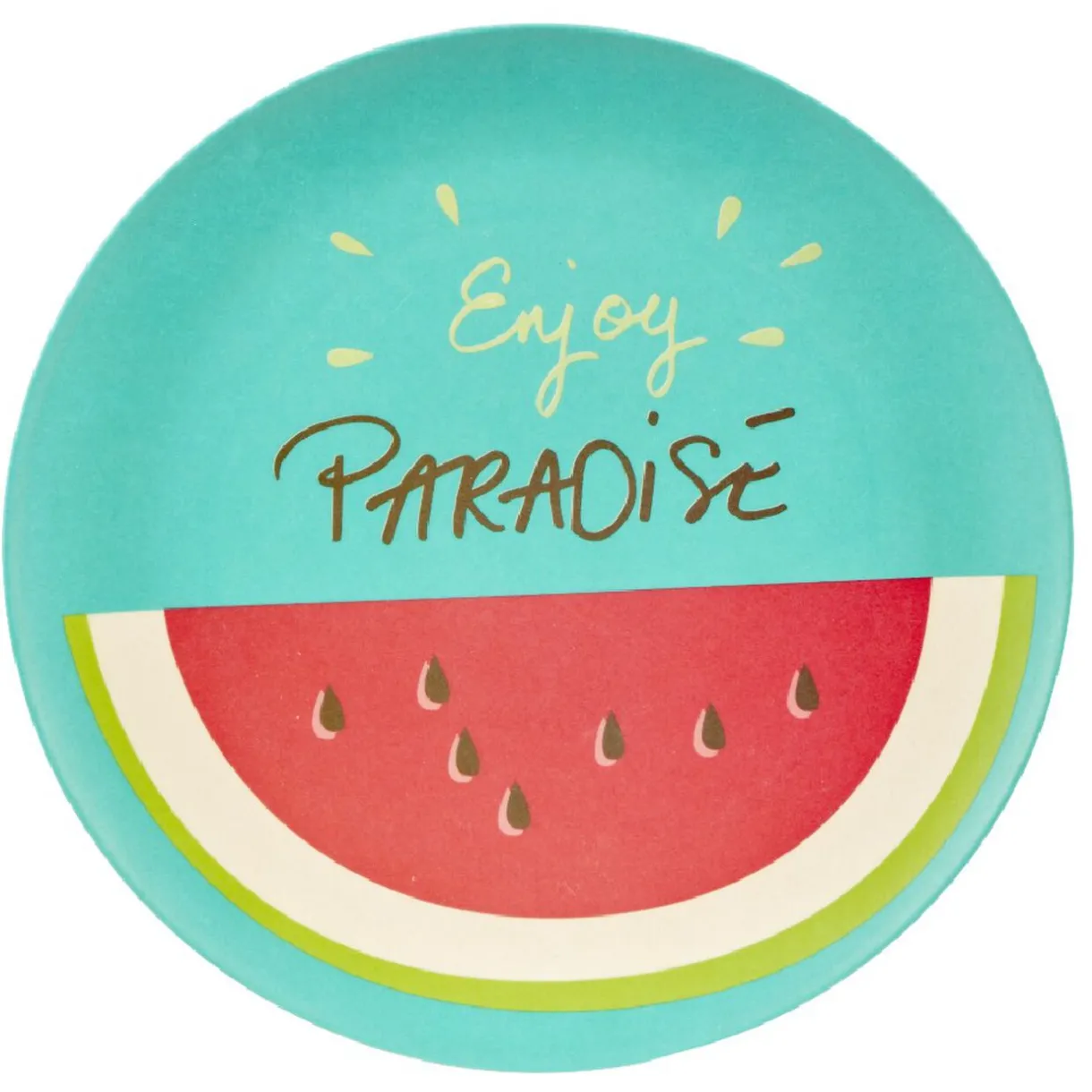 Gifi Assiette plate ronde pastèque Enjoy Paradise en plastique Discount