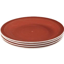 Gifi Assiette plate rouge effet spirale x4