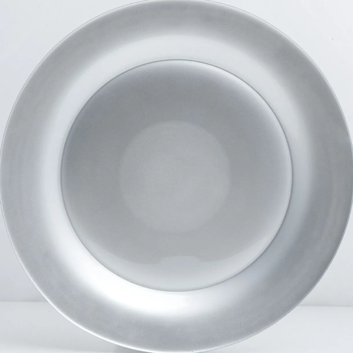 Gifi Assiette plate verre Zana argentée