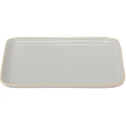 Gifi Assiette rectangulaire faïence gris 28,5x19,5cm