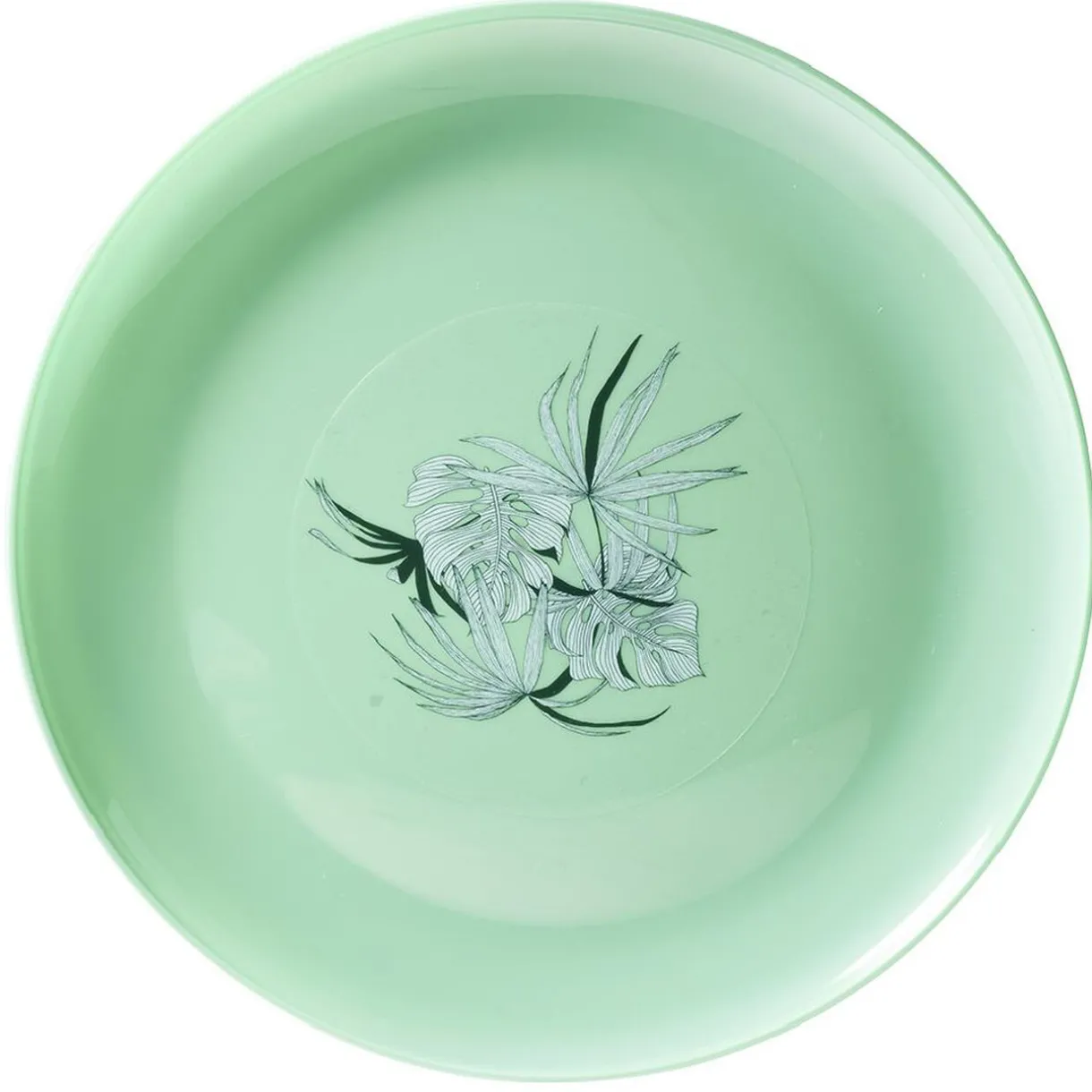 Gifi Assiette ronde en plastique décor feuillage Best