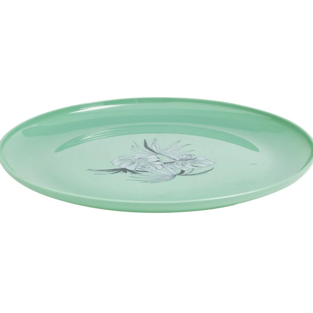 Gifi Assiette ronde en plastique décor feuillage Best