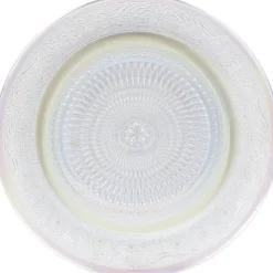 Gifi Assiette ronde plate décor ciselé design irisé