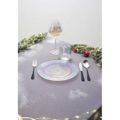 Gifi Assiette ronde plate décor ciselé design irisé