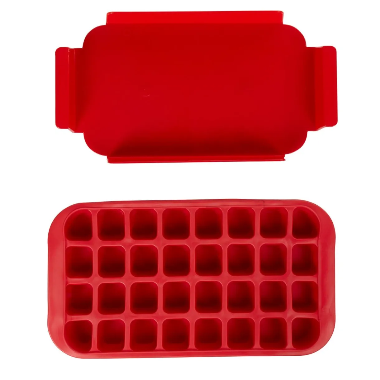 Gifi Bac à glaçons avec support 32 compartiments rouge
