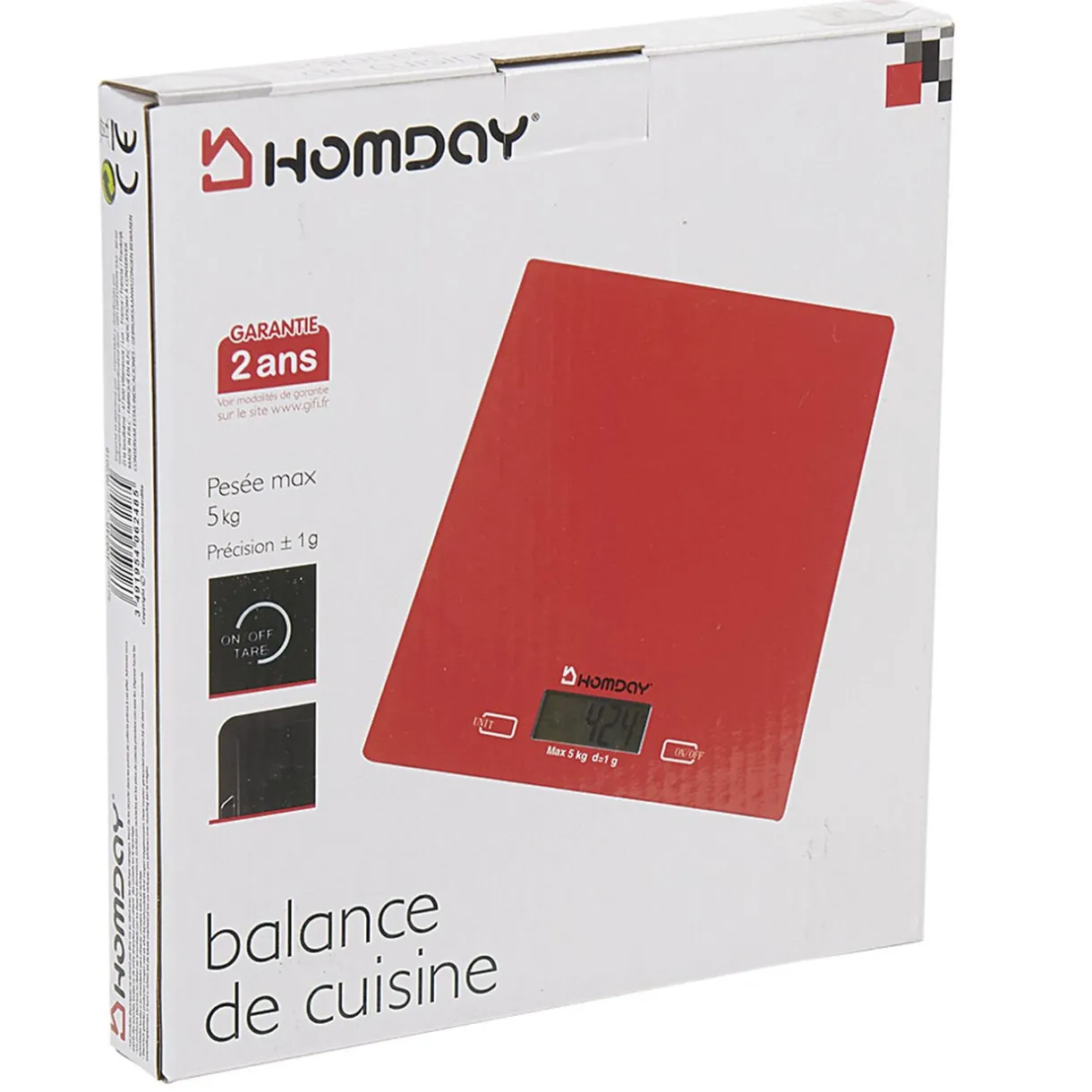 Gifi Balance de cuisine électronique et tactile rouge Homday Hot